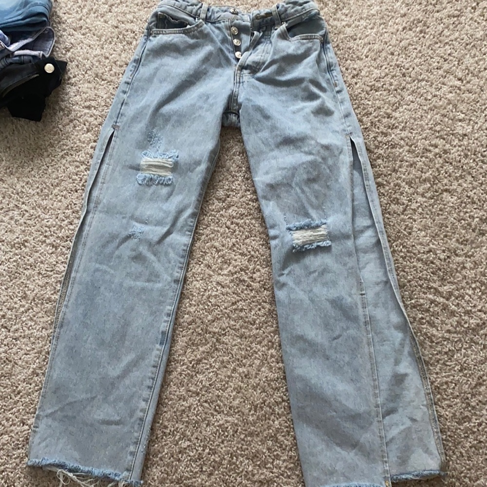 Adika Style highwaisted side slit jeans